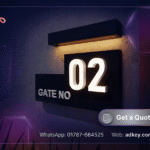 stainless steel and brass name plate signage in Bangladesh for corporate office