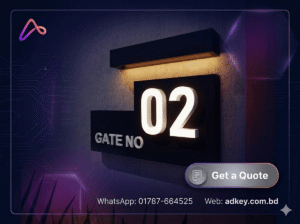 stainless steel and brass name plate signage in Bangladesh for corporate office