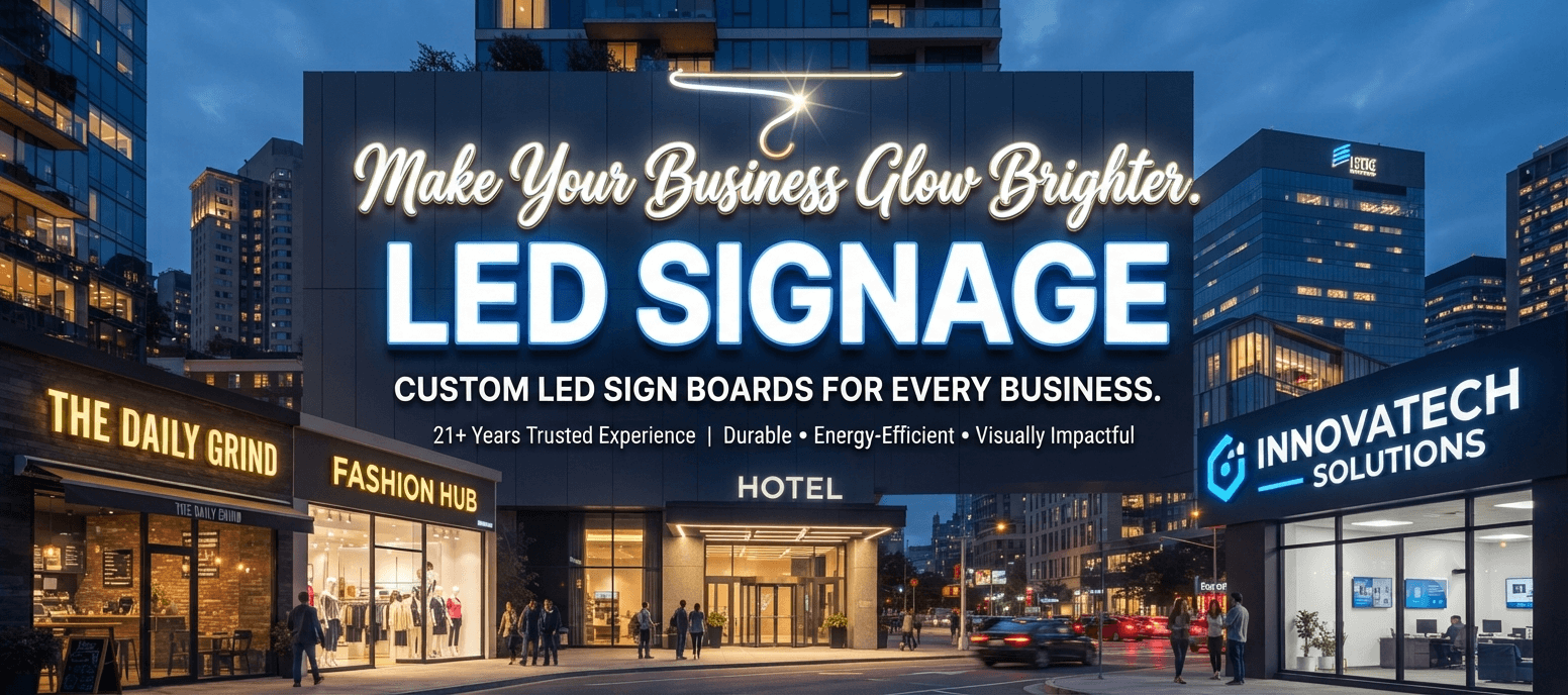 Custom LED signage for business, retail stores, offices, restaurants and commercial buildings